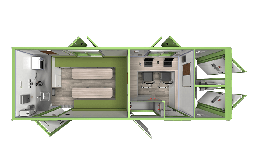 Deep Green 24FT (Canteen, Office, Drying Cabinet, Toilet x 2)